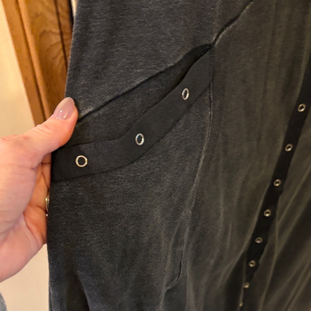 Soft Surroundings Washed Black Buttoned Duster or Dress - Picture 8 of 16